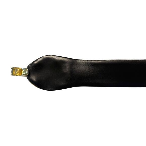 Judith Leiber Vintage Adjustable Belt w/ Interlocking Buckle - Black Leather main image 5